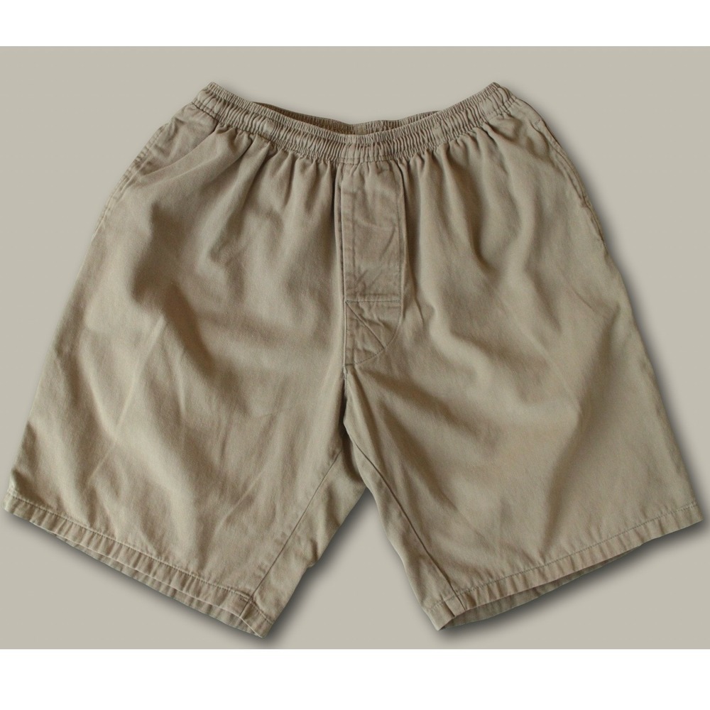 Vtg 90s Stussy Made in USA Big Ol Beach Shorts Baggy Skate Surf Tan Khaki Men XL
